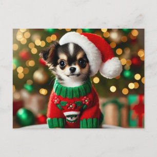 Niedlich Xmas Chihuahua Feiertagspostkarte