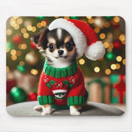 Niedlich Xmas Chihuahua Mousepad (Vorne)