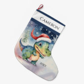 Niedlich Xmas Dinosaurier Großer Weihnachtsstrumpf (Vorderansicht (hängend))