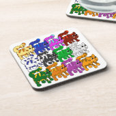 Niedlich Xmas Muster Kitten Crowd Getränkeuntersetzer (Linke Seite)