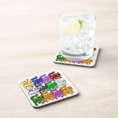 Niedlich Xmas Muster Kitten Crowd Getränkeuntersetzer (Rechte Seite)