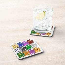 Niedlich Xmas Muster Kitten Crowd Getränkeuntersetzer