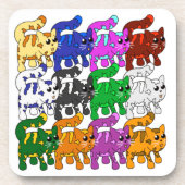 Niedlich Xmas Muster Kitten Crowd Getränkeuntersetzer (Vorderseite)