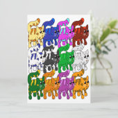 Niedlich Xmas Muster Kitten Crowd Karte (Stehend Vorderseite)