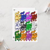 Niedlich Xmas Muster Kitten Crowd Karte (Vorderseite/Rückseite Beispiel)