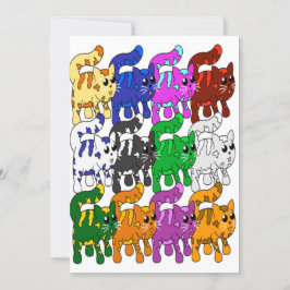 Niedlich Xmas Muster Kitten Crowd Karte