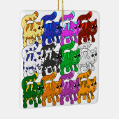 Niedlich Xmas Muster Kitten Crowd Keramikornament (Rechts)