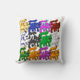 Niedlich Xmas Muster Kitten Crowd Kissen