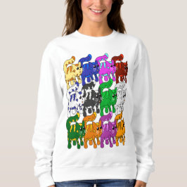 Niedlich Xmas Muster Kitten Crowd Sweatshirt