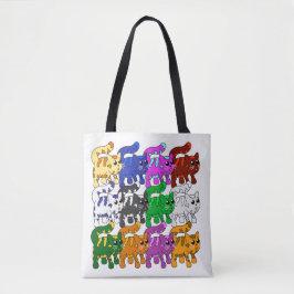 Niedlich Xmas Muster Kitten Crowd Tasche