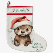 Niedlich Xmas Otter Großer Weihnachtsstrumpf (Vorderseite)