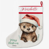 Niedlich Xmas Otter Großer Weihnachtsstrumpf (Rückseite)