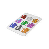 Niedlich Xmas Pattern Kitten Group Badematte (Schrägansicht)