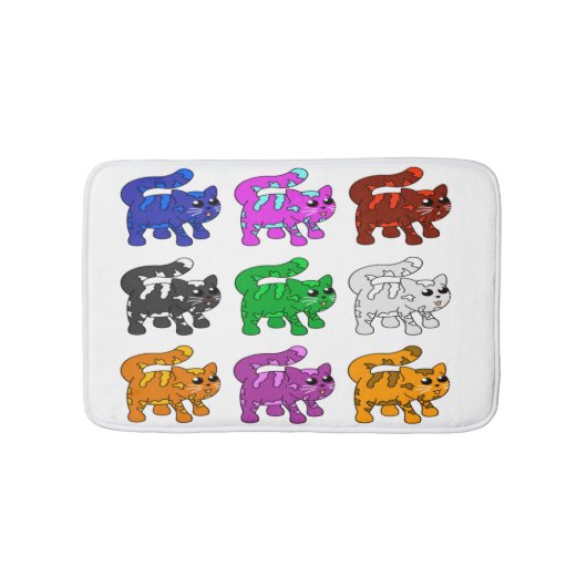 Niedlich Xmas Pattern Kitten Group Badematte (Vorderseite)