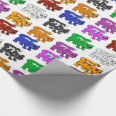 Niedlich Xmas Pattern Kitten Group Geschenkpapier (Ecke)