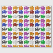 Niedlich Xmas Pattern Kitten Group Geschenkpapier (Flach)