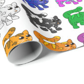 Niedlich Xmas Pattern Kitten Group Geschenkpapier (Rolleneckpunkt)