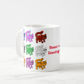 Niedlich Xmas Pattern Kitten Group Kaffeetasse (Vorderseite Links)