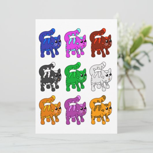 Niedlich Xmas Pattern Kitten Group Karte (Stehend Vorderseite)