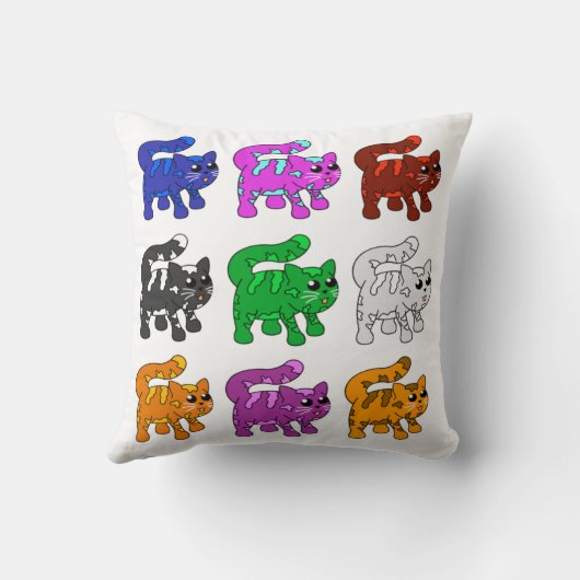 Niedlich Xmas Pattern Kitten Group Kissen (Rückseite)