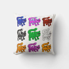 Niedlich Xmas Pattern Kitten Group Kissen