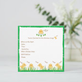 Niedlich Yellow Baby Chick Baby Dusche Einladung (Stehend Vorderseite)