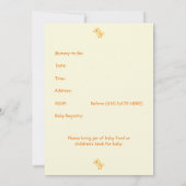 Niedlich Yellow Baby Chick Baby Dusche Einladung (Rückseite)