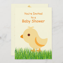 Niedlich Yellow Baby Chick Baby Dusche Einladung