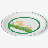 Niedlich Yellow Baby Chick Baby Dusche Pappteller (Schrägansicht)