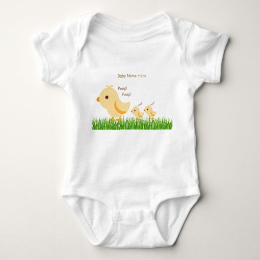 Niedlich Yellow Baby Chick Baby Strampler (Vorderseite)