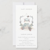 Niedlich Yellow Baby Hippo Foliage Babydusche einl Dankeskarte (Vorderseite)