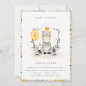 Niedlich Yellow Baby Zebra Foliage Baby Dusche ein Dankeskarte (Vorderseite)