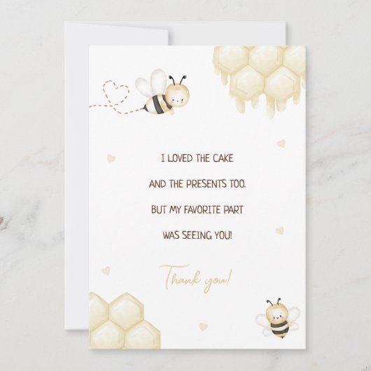 Niedlich Yellow Bee Honey First Bee Day Dankeschön Einladung (Vorderseite)