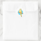 Niedlich Yellow Budgie Runder Aufkleber (Tasche)