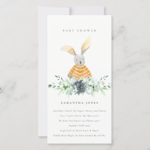 Niedlich Yellow Bunny Garden Fauna Baby Dusche lad Dankeskarte