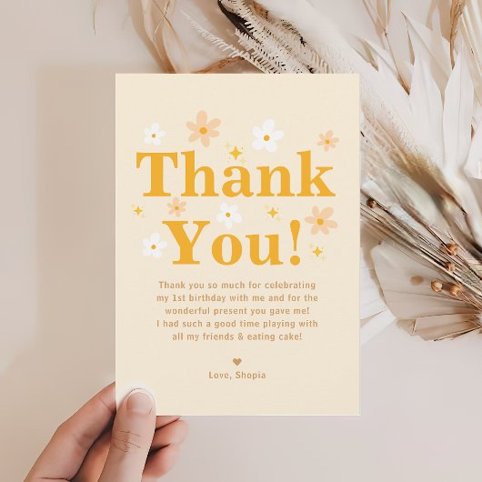 Niedlich Yellow Daisy Birthday Dankeskarte