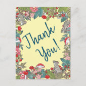 Niedlich Yellow Danke, Mäuse Mouse Woodland Postkarte (Vorderseite)