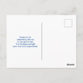 Niedlich Yellow Dinosaurier mit Happy Stars Danke Postkarte (Rückseite)