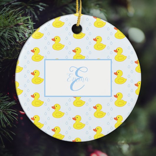 Niedlich Yellow Duck Pattern Baby Girl Name Weihna Keramik Ornament