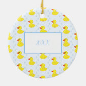 Niedlich Yellow Duck Pattern Baby Girl Name Weihna Keramik Ornament (Hinten)