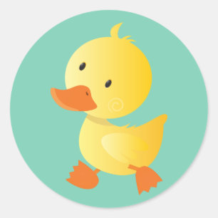 Niedlich Yellow Duckie Runder Aufkleber