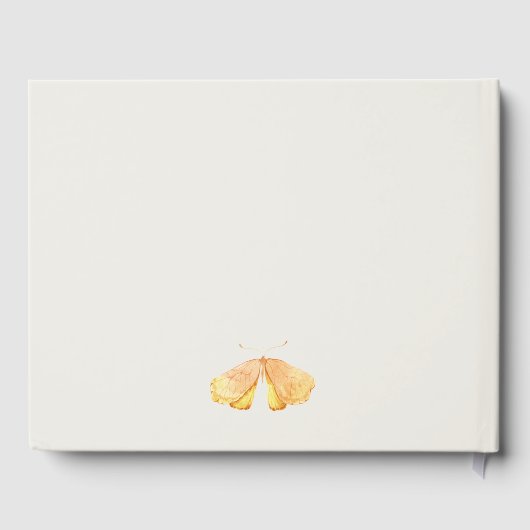 Niedlich Yellow Garden Foliage Butterflies Babydus Gästebuch (Rückseite)