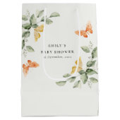 Niedlich Yellow Garden Foliage Butterflies Babydus Mittlere Geschenktüte (Rückseite)