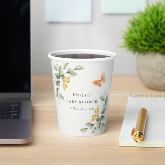 Niedlich Yellow Garden Foliage Butterflies Babydus Pappbecher (InSitu)