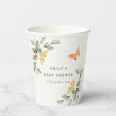 Niedlich Yellow Garden Foliage Butterflies Babydus Pappbecher (Rückseite)