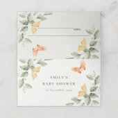 Niedlich Yellow Garden Foliage Butterflies Babydus Platzkarte (Außenseite Aufgefaltet)