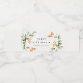 Niedlich Yellow Garden Foliage Butterflies Babydus Wasserflaschenetikett (Einzelnes Label)