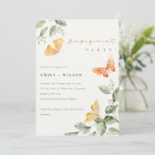 Niedlich Yellow Garden Foliage Schmetterlinge Verl Einladung (Stehend Vorderseite)