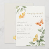 Niedlich Yellow Garden Foliage Schmetterlinge Verl Einladung (Vorne/Hinten)