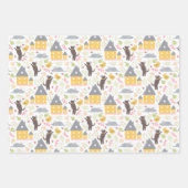 Niedlich Yellow House Puppy Bird Baby Dusche Geschenkpapier Set (Vorderseite)